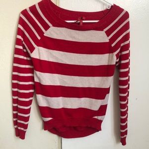Striped red sweater